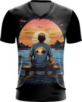 Camiseta Gola V Pesca Esportiva Pôr do Sol Peixes 19 - Kasubeck Store