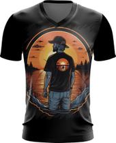 Camiseta Gola V Pesca Esportiva Pôr do Sol Peixes 21 - Kasubeck Store
