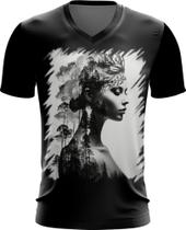 Camiseta Gola V Pesca Rainha da Floresta Nórdica 4