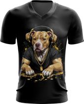 Camiseta Gola V Pitbull com Headphones 10