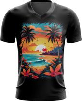 Camiseta Gola V Praia Paradisíaca Vintage 13