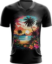 Camiseta Gola V Praia Paradisíaca Vintage 21