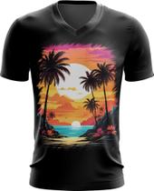 Camiseta Gola V Praia Paradisíaca Vintage 22