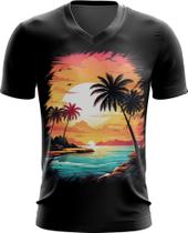 Camiseta Gola V Praia Paradisíaca Vintage 3