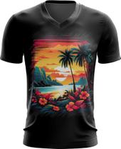 Camiseta Gola V Praia Paradisíaca Vintage 6