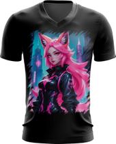 Camiseta Gola V Raposa Humanóide Vaporwave 4