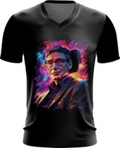 Camiseta Gola V Stephen Hawking Físico Brilhante Gênio 2 - Kasubeck Store