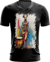Camiseta Gola V Tambor Africano Arte África 4 - Kasubeck Store