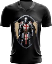 Camiseta Gola V Templário Medieval Cruzadas 3