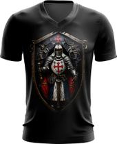 Camiseta Gola V Templário Medieval Cruzadas 7