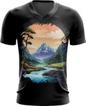 Camiseta Gola V Templo Budista Anime Buda 10 Camiseta Gola V Templo Budista Anime Buda 10