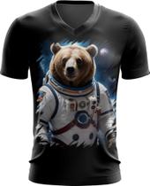 Camiseta Gola V Urso Astronauta Espaço 1