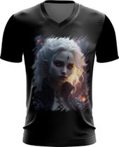 Camiseta Gola V Vampira Sangue Noturna Morcego Lenda 1 Camiseta Gola V Vampira Sangue Noturna Morcego Lenda 1