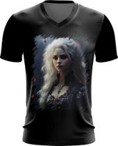 Camiseta Gola V Vampira Sangue Noturna Morcego Lenda 2 Camiseta Gola V Vampira Sangue Noturna Morcego Lenda 2