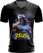 Camiseta Gola V Zeus Deus do Raio Olimpo Mitologia Grega 1 Camiseta Gola V Zeus Deus do Raio Olimpo Mitologia Grega 1