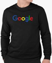 Camiseta Google Logo Internet T.i Programador Geek Manga Longa
