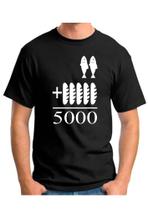 Camiseta Gospel cinco pães dois peixinhos jesus cristo Deus Camiseta Gospel cinco pães dois peixinhos jesus cristo Deus