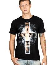 Camiseta gospel cristã leão cruz pecado zero