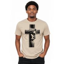 Camiseta Gospel Cruz Artística Unissex Ideal Para Igreja Eventos E Uso Diário Moderno Algodão