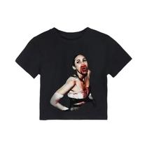 Camiseta Gótica Punk Feminina - Estampa Harajuku Y2K Vintage Emo Camiseta Gótica Punk Feminina - Estampa Harajuku Y2K Vintage Emo