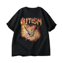 Camiseta Gráfica Com Estampa De Esqueleto Engraçado Para Mulheres Autistas, Harajuku, Vintage,