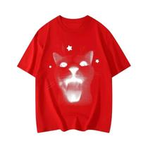 Camiseta Gráfica Engraçada De Gato Unissex, Estilo Harajuku Y2k, Camiseta De Manga Curta, Tendência