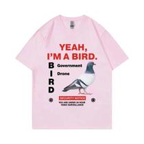 Camiseta Gráfica Engraçada De Pombos Para Homens E Mulheres, Moda De Rua, Camiseta De Algodão Solta