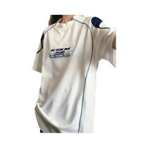 Camiseta Gráfica Feminina Harajuku Y2K Preta E Branca Doce Fairy Grunge Cropped Solta Vintage E-girl