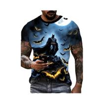 Camiseta Gráfica Masculina Batman Marvel De Manga Curta Para O Verão Com Estampa Do Sinal Do Morcego Camiseta Gráfica Masculina Batman Marvel De Manga Curta Para O Verão Com Estampa Do Sinal Do Morcego