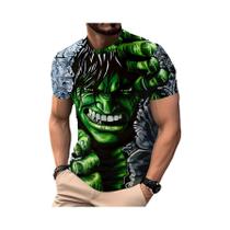 Camiseta gráfica masculina Marvel Hulk super-herói Anime Camiseta Marvel