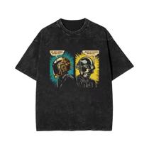 Camiseta Gráfica Masculina Y2K Vintage Lavada Daft Punk Ropa Hombre