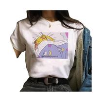 Camiseta Gráfica Retro Sailor Moon De Algodão Para O Verão, Casual Para Homens E Mulheres, Estilo