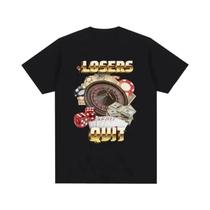 Camiseta Gráfica Vintage Feminina Com Estampa De Meme 'Deixe De Apostar', Gola Redonda, Manga Curta, Camiseta Gráfica Vintage Feminina Com Estampa De Meme 'Deixe De Apostar', Gola Redonda, Manga Curta,