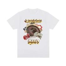 Camiseta Gráfica Vintage Feminina Com Estampa De Meme 'Quit Gambling', Gola Redonda, Manga Curta, Camiseta Gráfica Vintage Feminina Com Estampa De Meme 'Quit Gambling', Gola Redonda, Manga Curta,