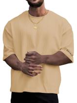 Camiseta grande Verdusa Baggy Drop Shoulder para homens cáqui Camiseta grande Verdusa Baggy Drop Shoulder para homens cáqui