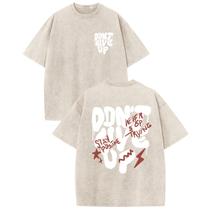 Camiseta grande Wedsadl para homens Graphic Vintage Acid Wash