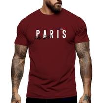 Camiseta Grandes Cidades Paris Manga Curta Gola Redonda Shopping Academia Lazer 100% Algodão