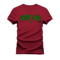 Camiseta Green Land Plus Size Forma Grande Confortável Estampada Varias Cores