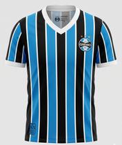 Camiseta Grêmio Retrô 1983 Tricolor - Azul/Preto Camiseta Grêmio Retrô 1983 Tricolor - Azul/Preto