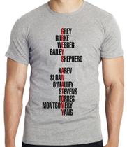 Camiseta Grey's Anatomy nomes Blusa criança infantil juvenil adulto camisa tamanhos