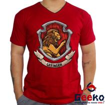 Camiseta Grifinória 100% Algodão Harry Potter Hogwarts Gryffindor Geeko Shirts 01
