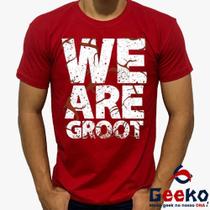 Camiseta Groot 100% Algodão Guardiões da Galáxia We Are Groot Guardians of The Galaxy Geeko