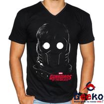 Camiseta Guardiões da Galáxia 100% Algodão Senhor das Estrelas Peter Quill Geeko