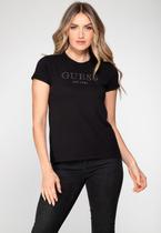 Camiseta Guess Manga Dobrada Hotfix Preto