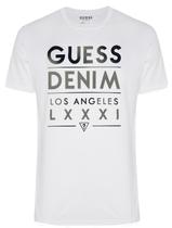 Camiseta Guess Masculina Denim Los Angeles Gradient Branca