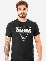 Camiseta Guess Masculina Triângulo Los Angeles Relevo Preta Camiseta Guess Masculina Triângulo Los Angeles Relevo Preta