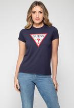 Camiseta Guess Triang Trad Desgastado Azul Escuro