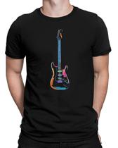 Camiseta Guitarra Pop Colorida Camisa De Banda Instrumento