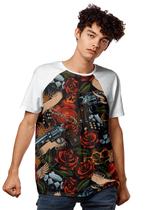 Camiseta Guns And Red Roses Fashion 2020