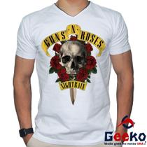Camiseta Guns N Roses 100% Algodão Rock Geeko